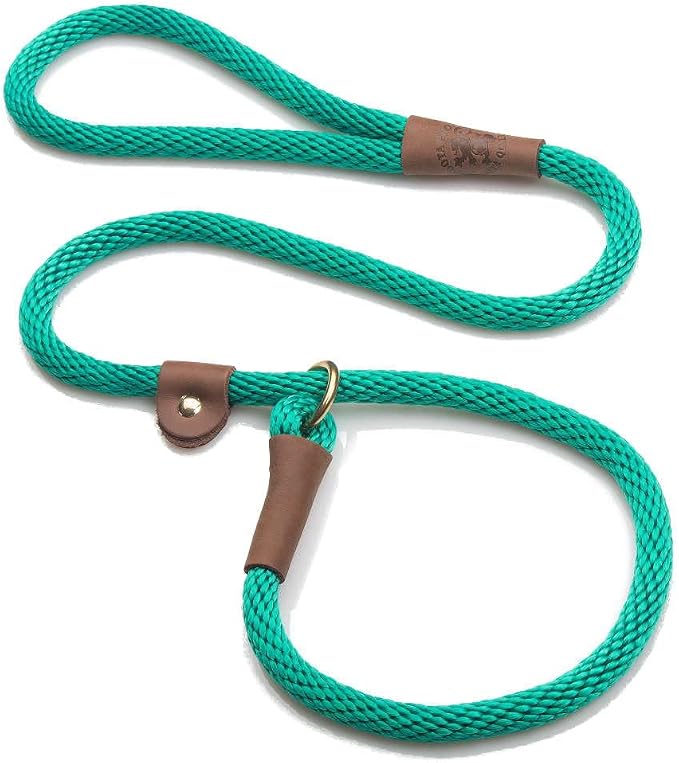 Mendota Pet Slip Leash - Dog Lead and Collar Combo - Made in The USA - Kelly Green, 1/2 in x 4 ft - for Large Breeds