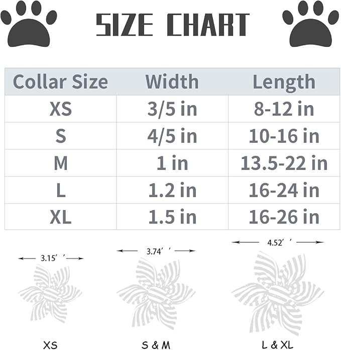 Lionet Paws Christmas Dog Collar with Flower, Soft and Comfortable, Adjustable Collar for X-Large Dogs Girl Gift, Neck 16-26 inches