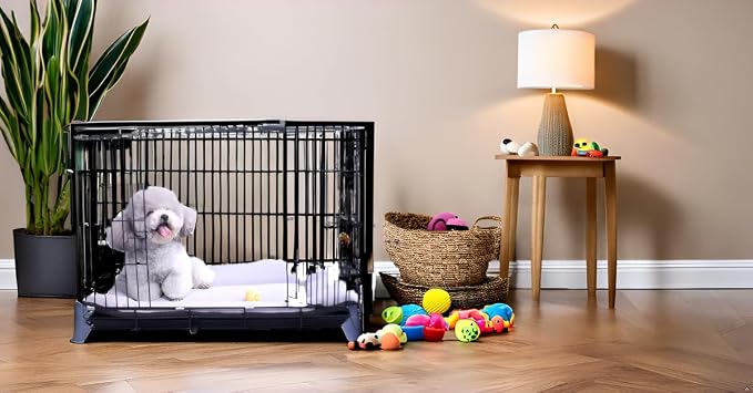 Pet Bed, Small Dog Bed 24 inch, Washable Flat Pet Bed, Reversible Crate Pad | Double sided dog mat, machine washable pet bed, dog beds for small dogs, flat dog bed, puppy bed