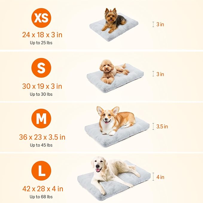 Amazon Basics Large Dog Bed for Crate, Washable Large Dog Mat for Pet Kennel, Anti-Slip, 42x28x4 Inches