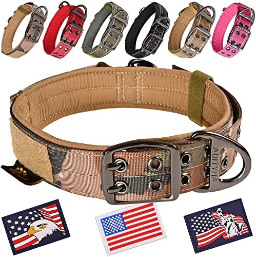 ADITYNA Heavy Duty Camo Dog Collar for Large Dogs with Traffic Handle