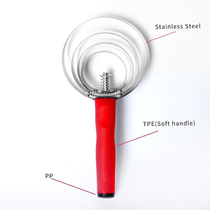 BOTH WINNERS Reversible Stainless Steel Curry Comb with Soft Touch Grip (Red)