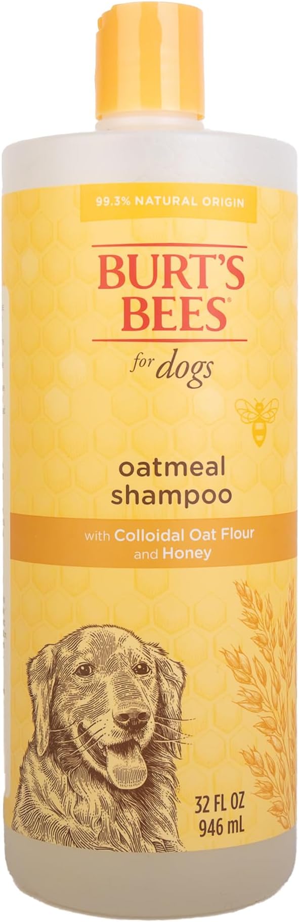 Burts Bees for Pets Oatmeal Dog Shampoo, Honey Scent, 32 Fl Oz Bottle | Colloidal oatmeal and honey, pH-balanced formula, soothing, itchy and sensitive skin