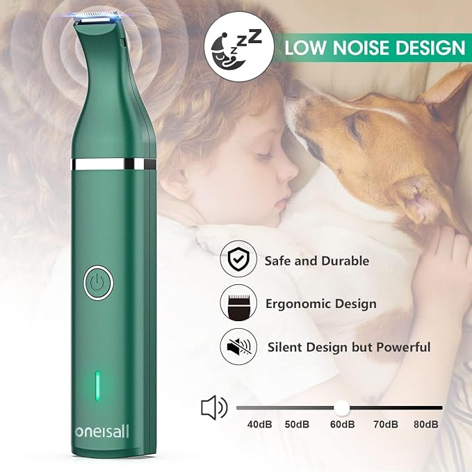 oneisall Dog Clippers with Double Blades,Cordless Small Pet Hair Grooming Trimmer