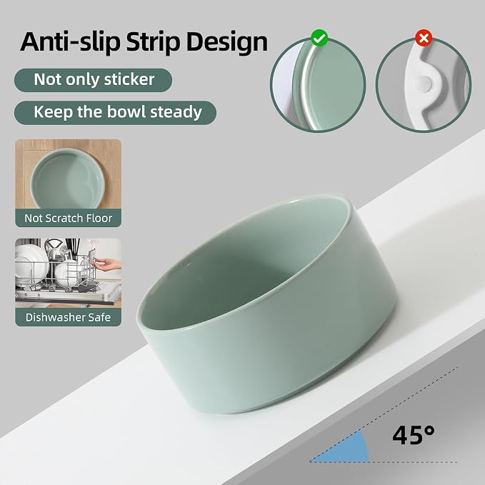 Havniva 6.1inch Ceramic Raised Dog Bowl with Stand, Elevated Dog Bowls for Small and Medium Breed Dog Food and Water Bowl Non-Slip Dog Dish Large Capacity Feeding Pet Water Bowl