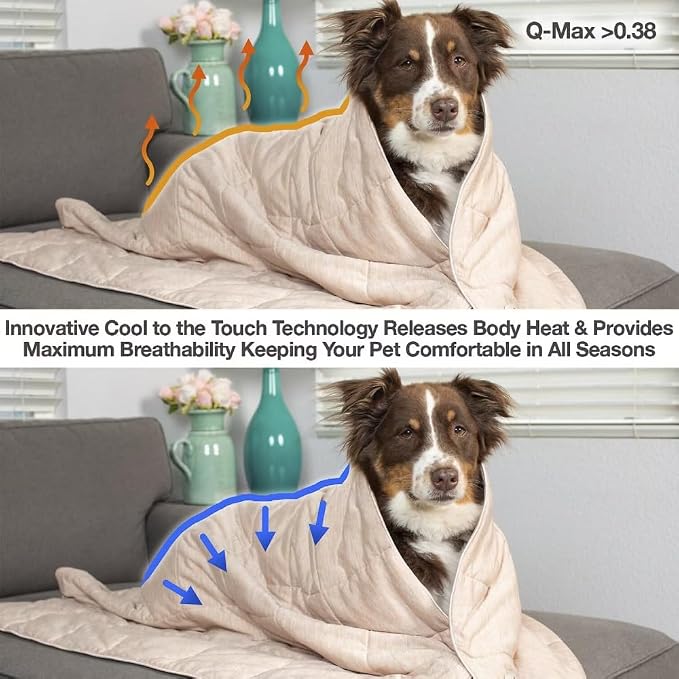 PetFusion Premium Cat and Dog Cooling Blanket. Lightweight Pet Blanket | Machine Washable | Multiple Sizes: for Pets Small to Extra-Large | Multiple Colors: Grey and Brown