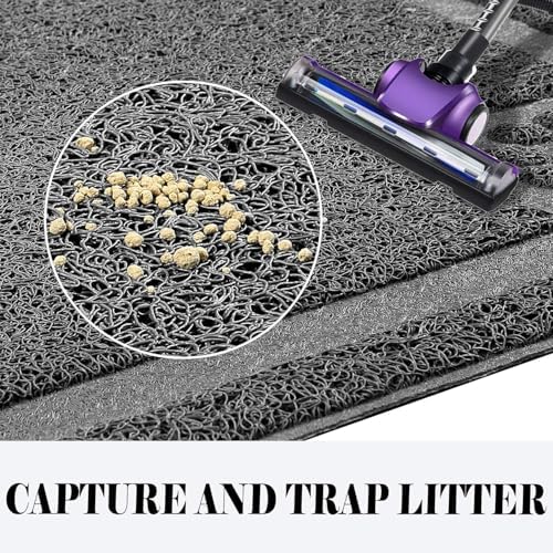 UPSKY Large Cat Litter Mat Trapper 35"×23", Waterproof, Non-Slip, Gray