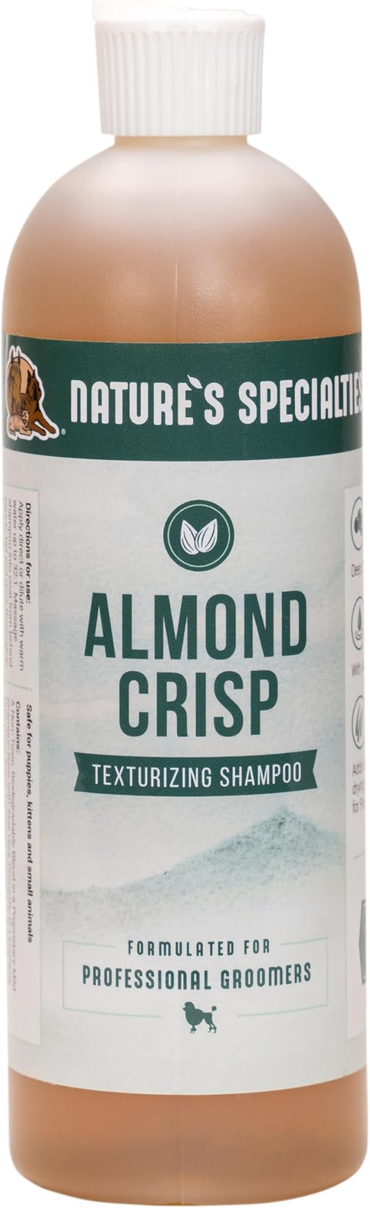 Nature's Specialties Almond Crisp Ultra Concentrated Dog Shampoo for Pets, Make up to 4 Gallons, Natural Choice for Professional Groomers, Texturizing and Volumizing, Made in USA, 16 oz