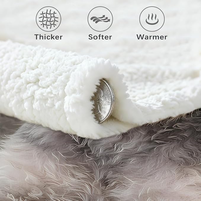 BlessLiving Cute Schnauzer Throw Soft Blanket Sherpa Fleece Lined Blanket Pet and Dog Lovers Home Throw Blankets (Twin, 60 x 80 Inches)