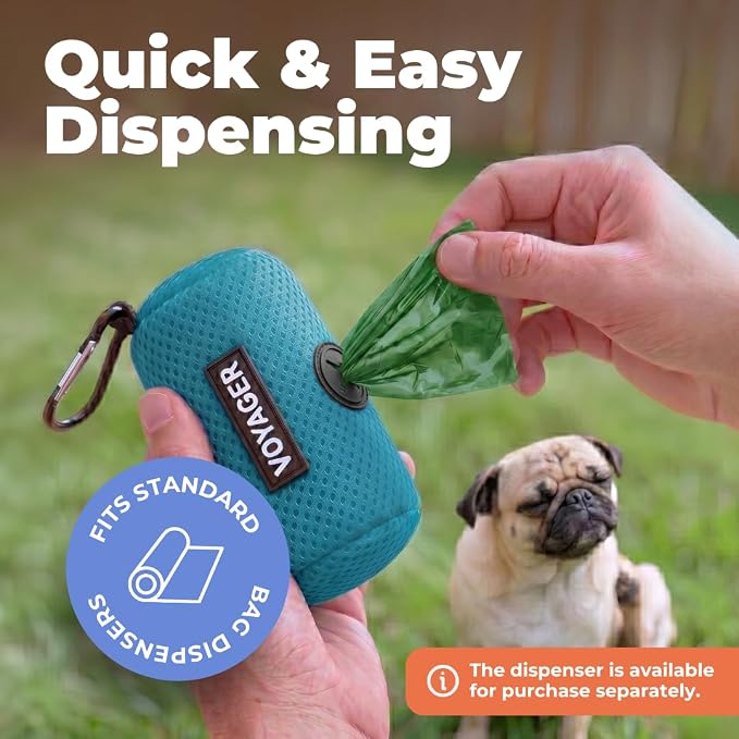 Best Pet Supplies Dog Poop Bags for Waste Refuse Cleanup, Doggy Roll Replacements for Outdoor Puppy Walking and Travel, Leak Proof and Tear Resistant, Thick Plastic - Green (Scented), 150 Bags