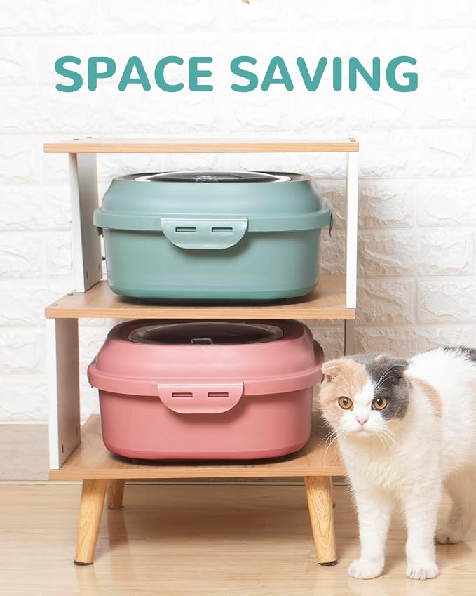 30-35Lbs Dog Food Storage Container Airtight,Collapsible Dog Food Container | Large Pet Food Storage Container with Double Airtight Seal & Magnetic Lid,Cat Food Container with Wheels,2Pcs Container,Scoop