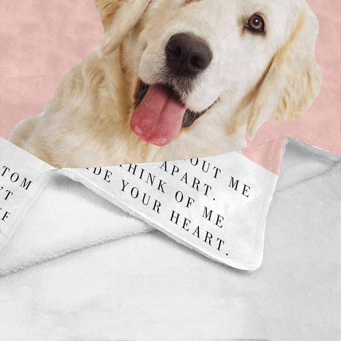 Artsadd Custom Memorial Blanket with Photos and Name-in Loving Memory Gifts Personalized for Loved Ones Lost-Remembrance Blankets for Dogs Cats Pets Lover-Pink