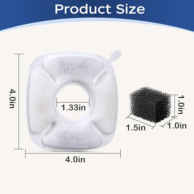 cat water fountain filter,Cat Fountain Filter Replacement Filters Compatible with Veken 95oz/2.8L Pet Fountain,16 Pet Fountain Filters Replacement and 16 Sponges