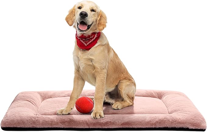 Dog Crate Pad Washable Dog Bed for Crate Medium Cozy Mat 36-Inch Pink | Ultra Soft Kennel Pad,Anti-Slip Bottom,Fits for Most Metal Crates,Comfortable Sleeping Pet Mat
