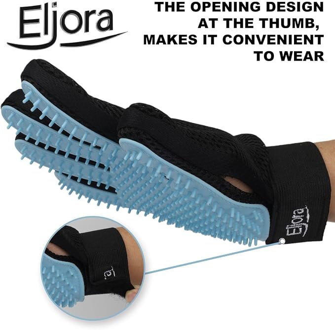 Pet Grooming Gloves (Pair – Left & Right) – 260 Silicone Tips, Dog & Cat Hair Remover, Deshedding & Massage Glove for Long & Short Hair Pets