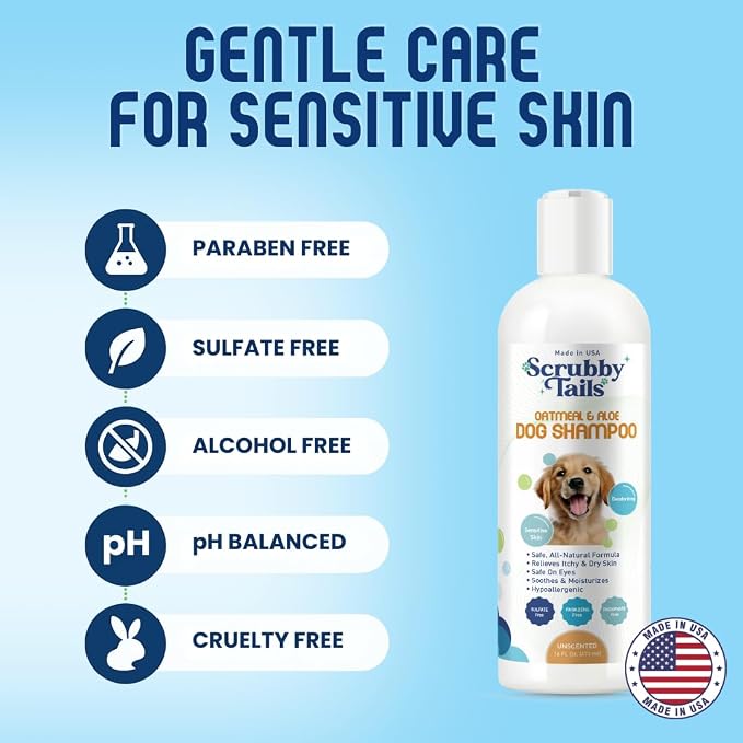Organic Dog Shampoo - Puppy Oatmeal Shampoo for Itchy Skin Relief - Hypoallergenic for Sensitive Skin, for Groomers & Professionals, Made in USA, 1 Gallon (Unscented)
