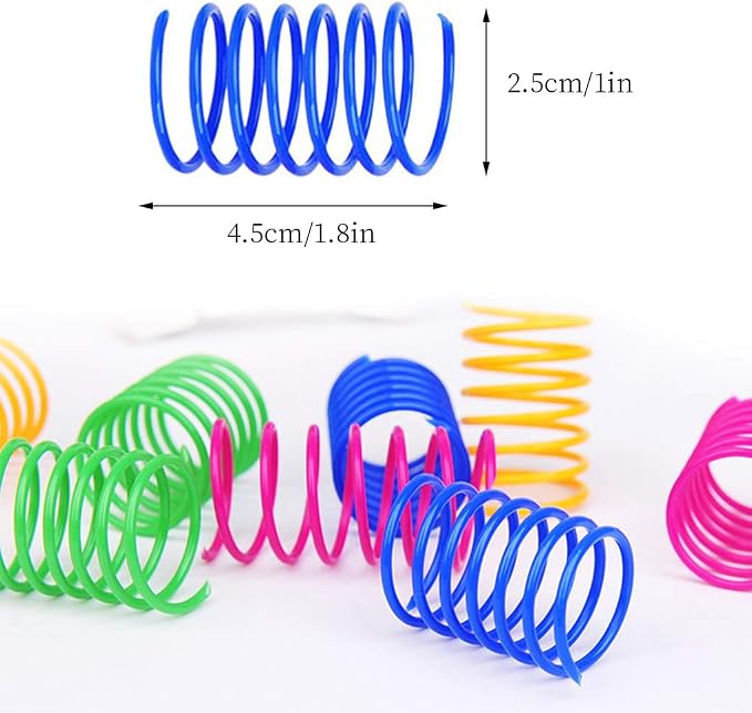 Andiker 12PCS Cat Springs &10 PCS 2.36in Cat Crinkle Balls Cat Toy for Indoor Cats