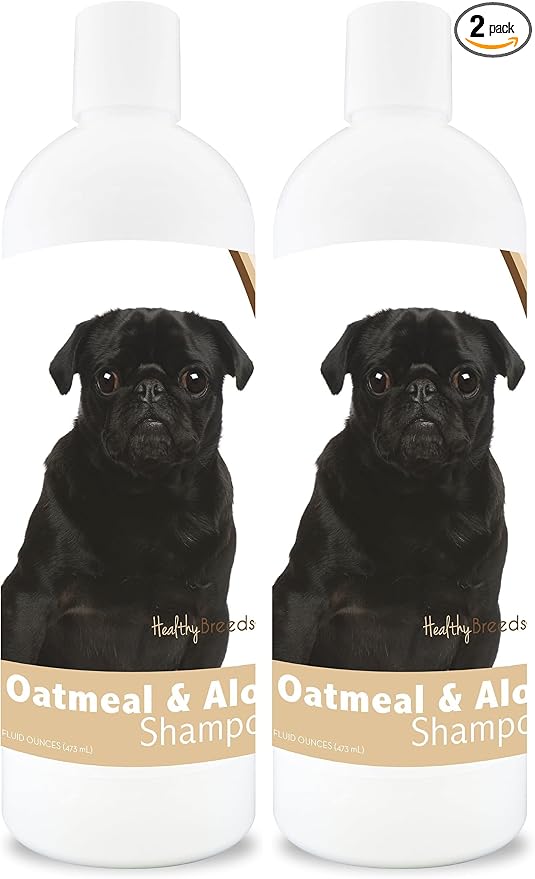 Healthy Breeds Pug Oatmeal Shampoo with Aloe 16 oz (Pack of 2)