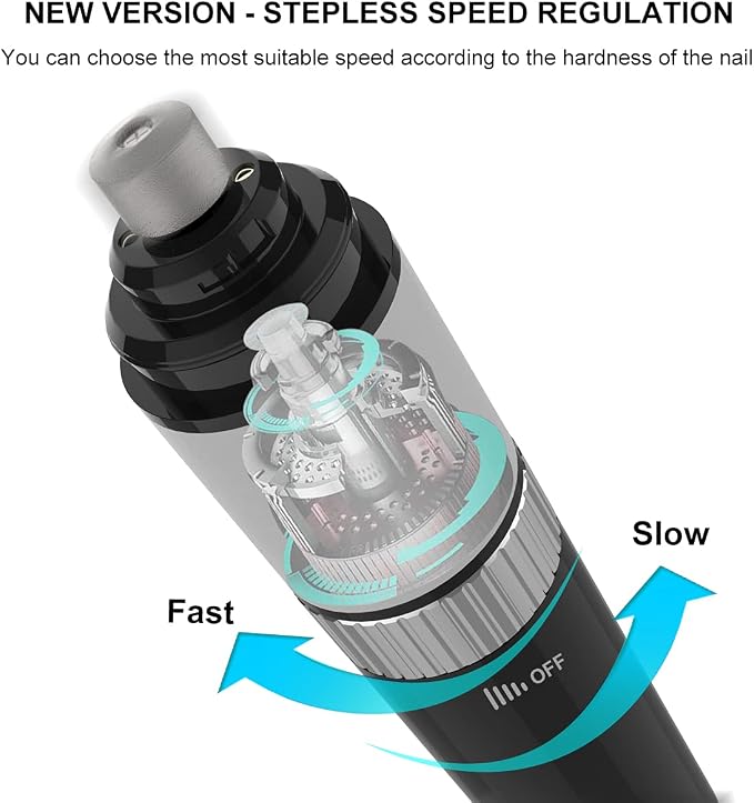 Dog Nail Grinder 10h Working Time Powerful Professional Quiet Electric Pet Nail Trimmer Stepless Speed Regulation Painless Nail File for Large Medium Small Dogs and Cats