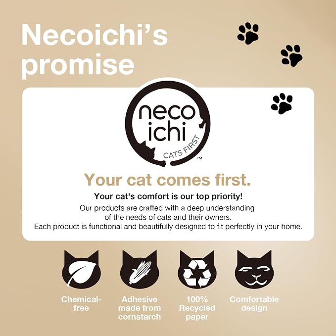 Necoichi Cat Scratcher Bowl for Indoor Cats - Cat Scratching Lounger with Reversible Usability and Extra Comfort for Lounge, Cardboard Bed Couch / (Regular, Dark Cherry)