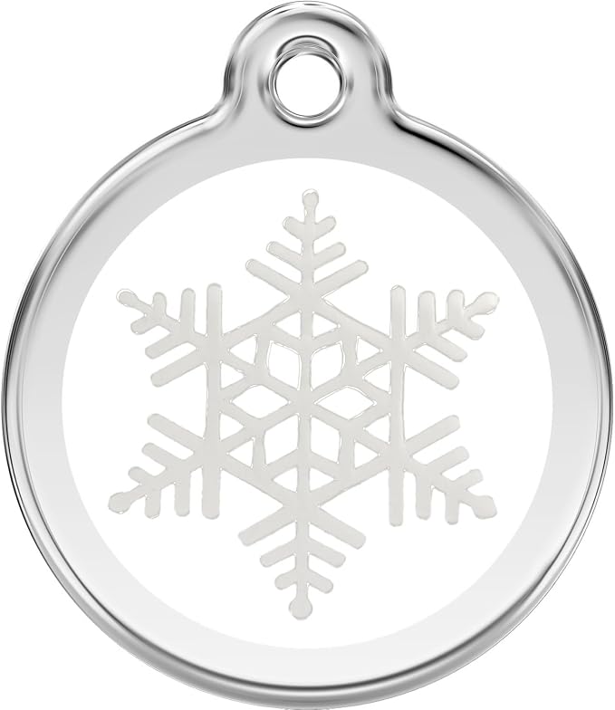 Red Dingo Personalized Snowflake Pet ID Dog Tag (Medium)