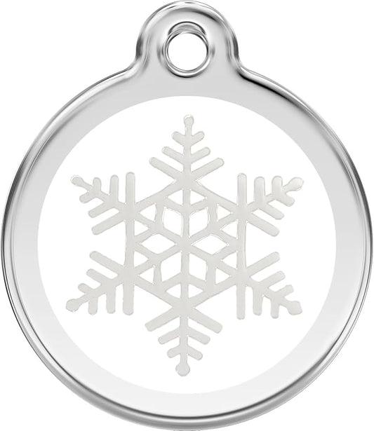 Red Dingo Personalized Snowflake Pet ID Dog Tag (Large)