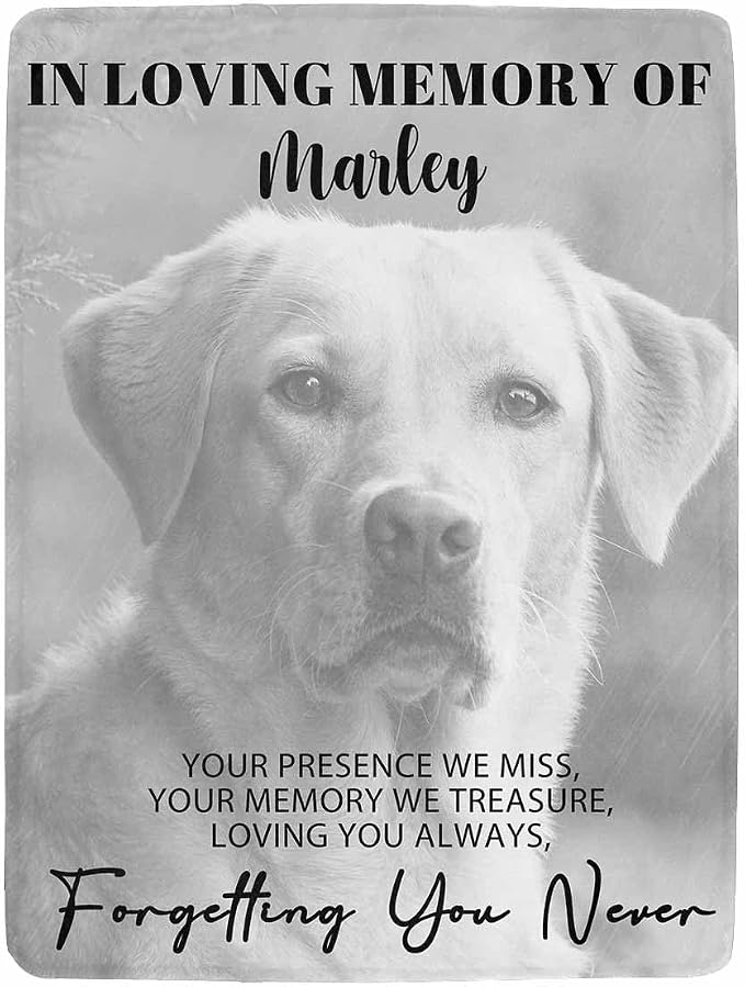 Artsadd Dog Memorial Gifts with Photo Name-Personalized Blanket with Photos and Name-in Loving Memory Gifts for Loved Ones Lost-Custom Remembrance Gifts Blankets for Pets Lover