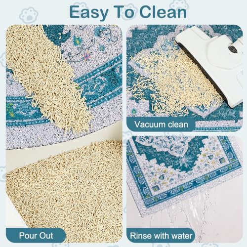 Glittme Cat Litter Mat, 24"x15" Non-Slip Washable Trapping Mat for Cats