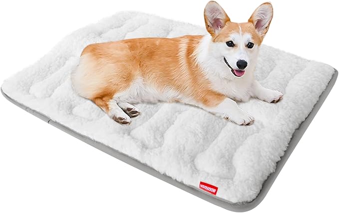 Dog Bed Crate Mat(30" X 19"), Soft Plush Dog Bed Pad | Machine Washable Crate Pad, Sleeping Mat with Anti Slip Bottom