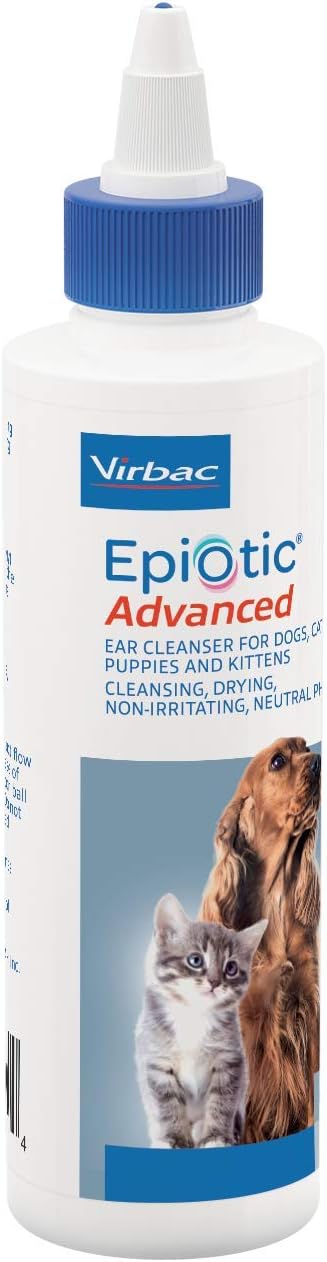 Virbac Epiotic® Advanced Ear Cleanser | Powerful and Gentle Cleanser for Dogs and Cats of All Ages, 4 oz (Pack of 12)