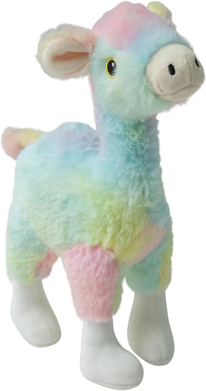 Snugarooz Ally The Alpaca Plush Dog Toy with Repair Patch – Tie Dye Design with Crinkle & Squeak Sounds – Durable for Small to Medium Dogs