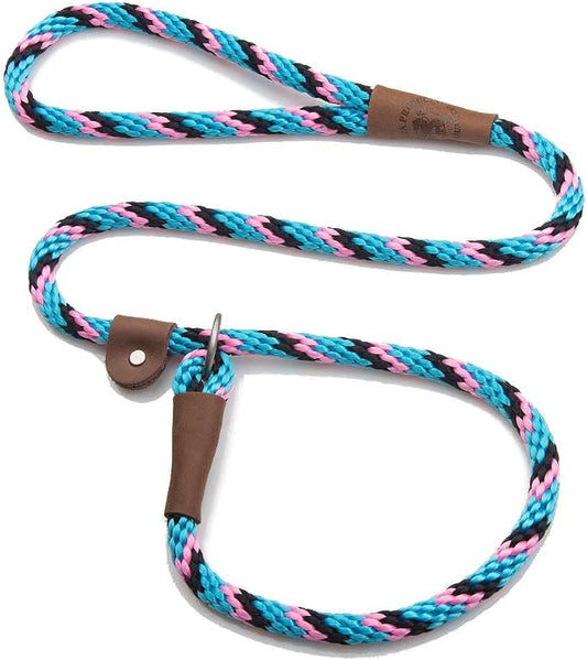 Mendota Pet Slip Leash - Dog Lead and Collar Combo - Made in The USA - Starbright, 1/2 in x 4 ft - for Large Breeds