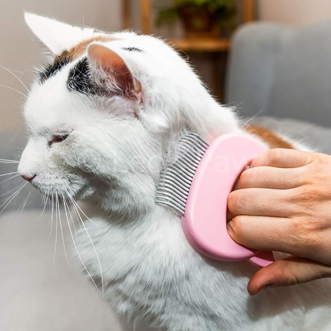 Leo's Paw The Original Pet Hair Removal Massaging Shell Comb | Soft Deshedding Brush Grooming and Shedding Matted Fur Remover Dematting tool for Long and Short Hair Cat Dog Puppy Bunny