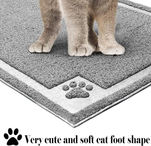 UPSKY Large Cat Litter Mat Trapper 35"×23", Waterproof, Non-Slip, Gray