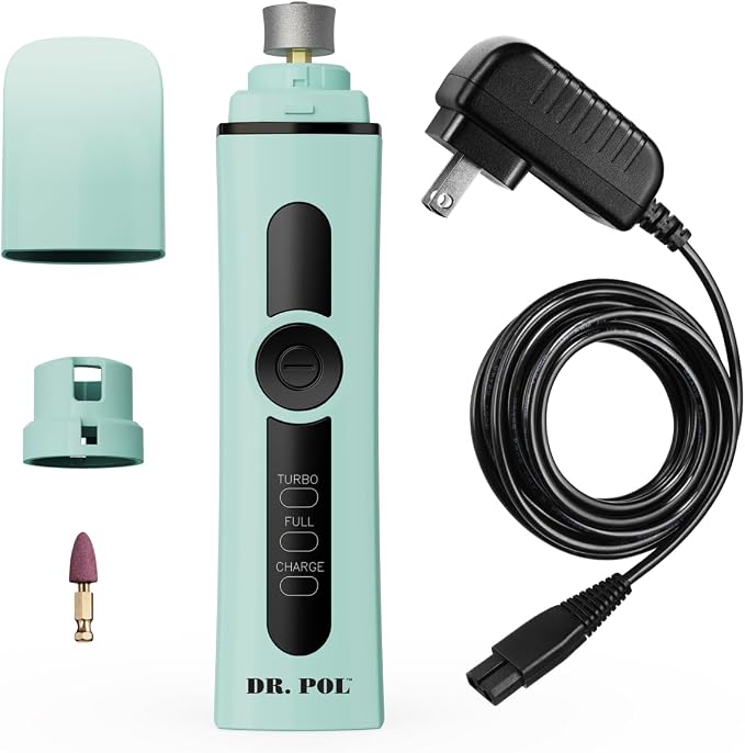 Andis 561123 Dr. Pol Cordless Pet Nail Grinder, Dual-Speed, Blue | Fine-grit & premium-finishing grindstones, ergonomic body design, dog nail clipper alternative