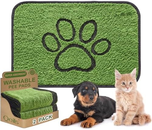 Qeils Reusable Dog Pee Pads, Washable Puppy Pads, Leak-Proof 24"x36" 2 Pack