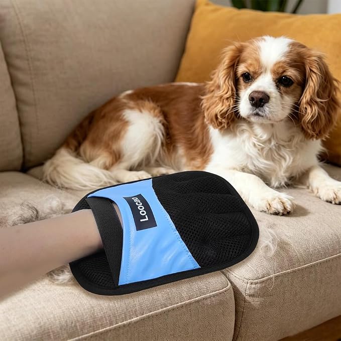 Pet Hair Remover, for Cats & Dogs, Reusable Five-Finger Electrostatic Pet Hair Removal Gloves for Furniture, Couch, Carpet, Car Seat, Laundry & Clothing,2 Pack