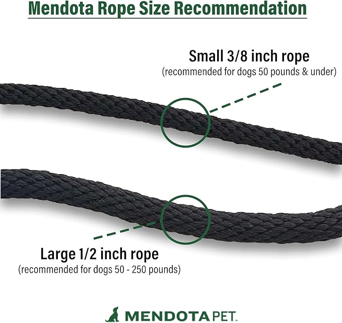 Mendota Pet Slip Leash - Dog Lead and Collar Combo - Made in The USA - Red, 1/2 in x 6 ft - for Large Breeds