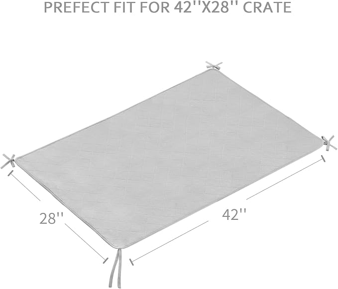 Waterproof Dog Crate Mat with Rope 2 Pack (42’’X28’’) | Washable Pee Pads for Dogs, Non-Slip Training Pads for Dogs, Fits 42 Inch Dog Crate