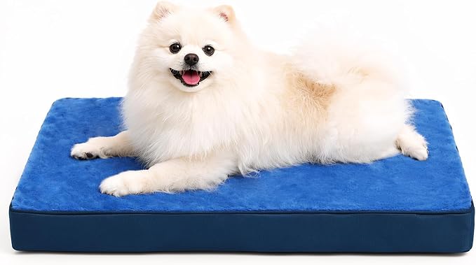 NUPIDA Waterproof Medium Dog Bed for Crate with Washable Cover, 29x18, Navy | TPU Waterproof Layer, Easy Clean Cover, Soft Plush Surface, Durable Oxford fabric, Non-Slip Bottom, For Medium Breeds ≤30lbs