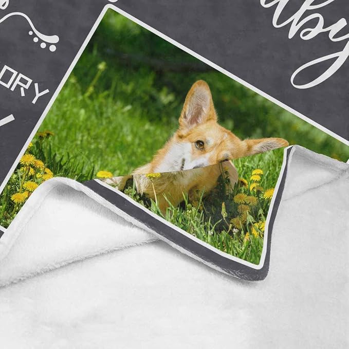 Artsadd Pet Dog Memorial Gifts Personalized Blanket with Photos and Name-in Loving Memory Gifts for Loved Ones Lost-Custom Remembrance Gifts Blankets for Pets Lover-Three Photos