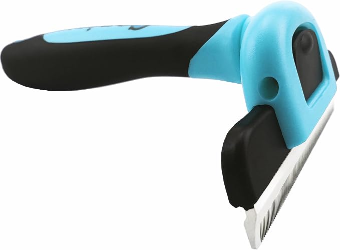 Gonicc PDT- 1001 Professional Pet De Shedding comb Tool Blue | Effectively Reduces Shedding by Up to 95%, Ideal for Short, Medium, Long Hair, Ergonomic Non-Slip Handles, Durable And Stable