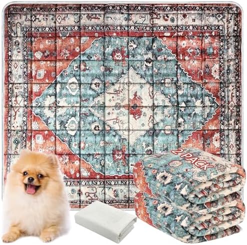 Washable Thickened Pee Pads for Dogs, 2 Pack (36"x42") Upgrade Reusable Puppy Pads with Non-Slip Rug, Super Absorbent Leakproof Puppy Training & Whelping Pads for Dogs, Doggie