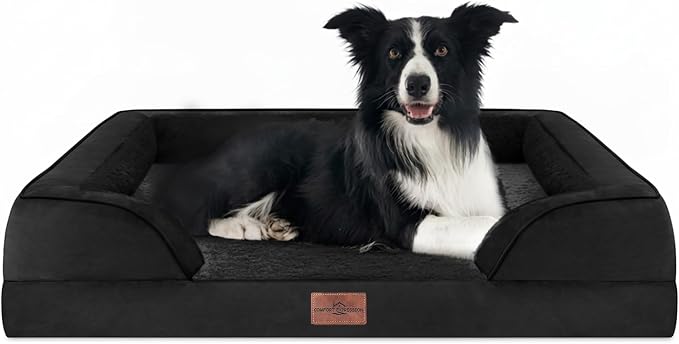 Comfort Expression Orthopedic Dog Beds for Large Sized Dog with Bolster | Waterproof Dog Couch Bed with Washable Cover & Non-Slip Bottom, Supportive Egg Crate Foam Large Pet Bed, 36x27 Inch