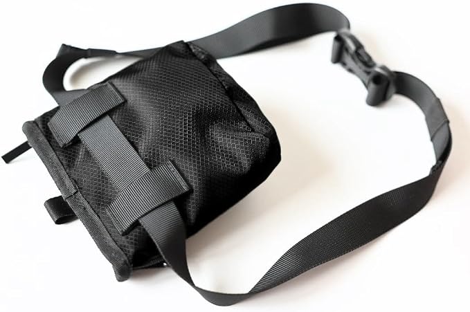 Callieco Mini Dog Treat Pouch with Magnetic & Zipper Closure | Small Waist Belt Training Behavior Aid Bag for Dog Walking with Poop Bag Dispenser (Black)