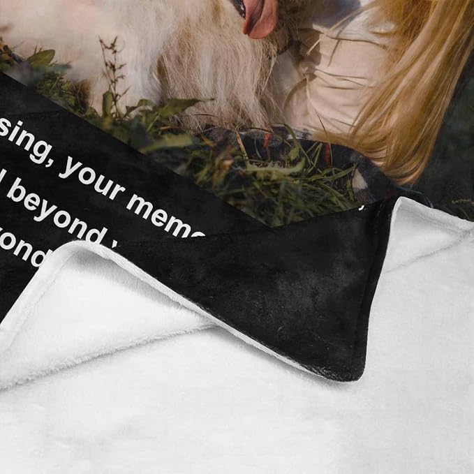 Artsadd in Loving Memory Gifts-Personalized Blanket with Photos and Name-Memorial Gifts for Loved Ones Lost-Custom Remembrance Gifts Blankets for Loss of Dog Memorial Blanket Gifts