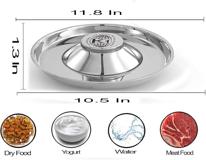Puppy Bowls for Litter, 2 Puppy Food Bowl, Stainless Steel Puppy Feeding Bowls, Puppy Mush Bowl,11.5'', Food Feeding Puppy Weaning Bowl for Small Medium Large Pets, Puppy Feeder Bowl, Puppy Saucer