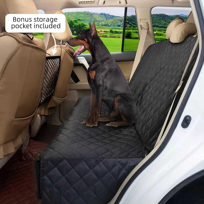 Bark Lover Deluxe More Durable Waterproof Backseat Protector, High Heat Resistant and Nonslip Back Seat Cover for Dogs Kids, Universal Size Fits Cars, Trucks, SUVs