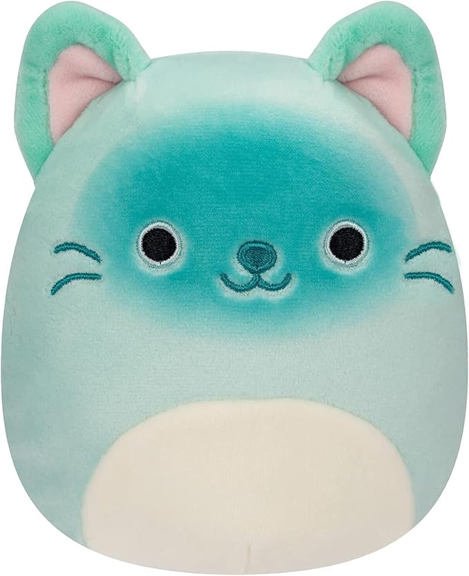 Squishmallow Official Kellytoy Plush Pets Squad Dogs Cats Bunnies Squishy Soft Plush Animals (Mint/White, Sigrid Siamese Cat, 5 Inch)