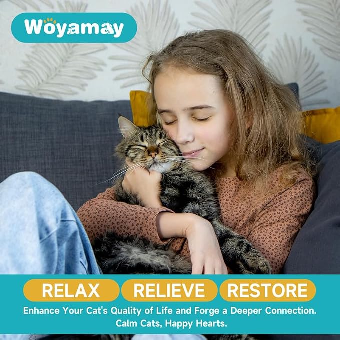 Woyamay Cat Calming Diffuser, Cat Pheromones Calming Diffuser, 6PCS | Cat Pheromone Diffuser Kit with 2 Diffuser + 4 Refill 48ml Vial - 120 Days Pheromone Diffuser to Calm Cats